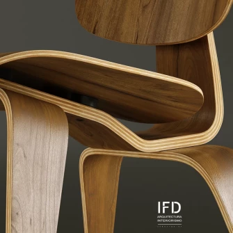 Diseño 3D | Silla Plywood LCW by Eames